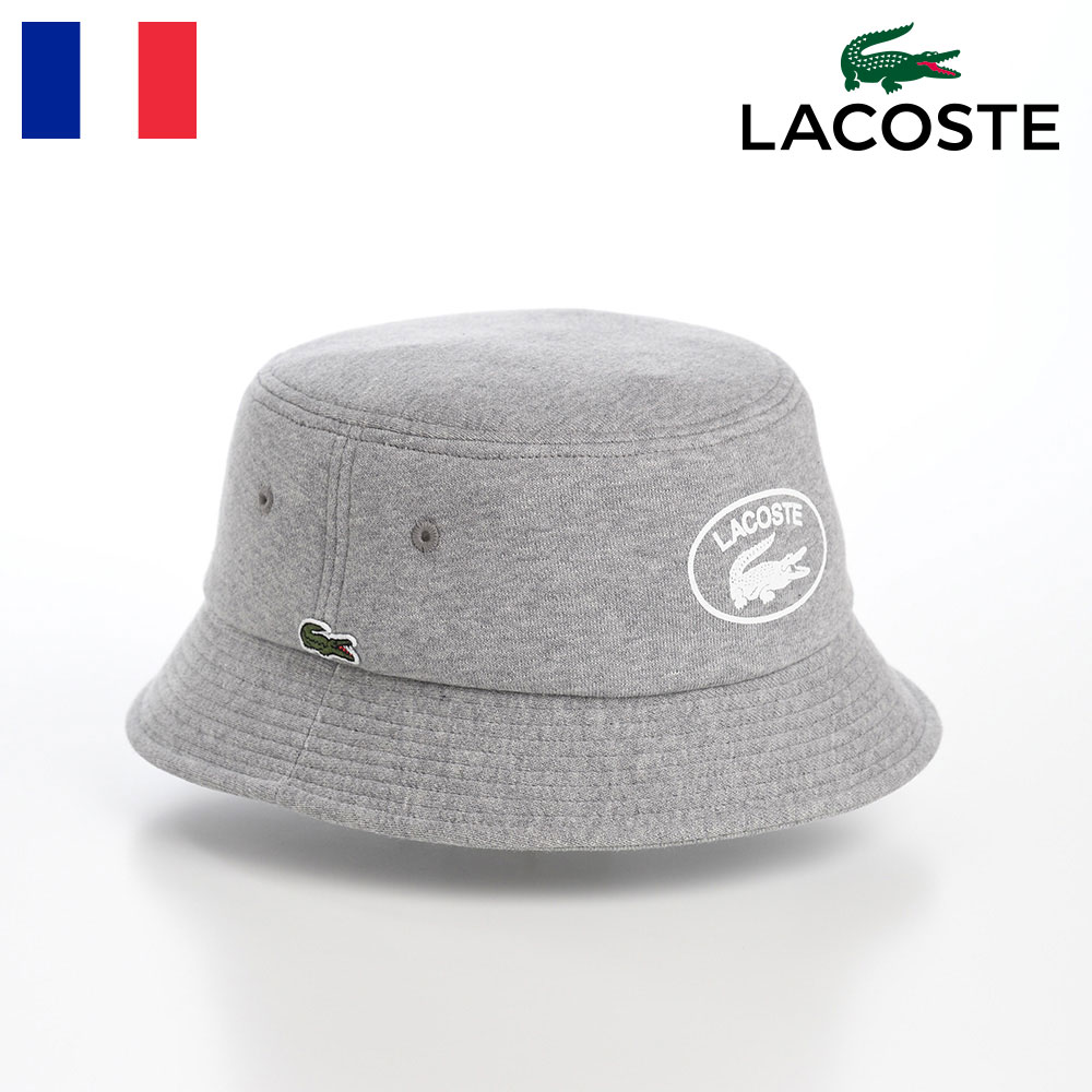 ラコステ LACOSTE バケットハット 帽子 父の日 メンズ レディース 春 夏 秋 冬 サファリハット ワニロゴ シンプル カジュアル サイズ調整 アウトドア ラコステ ブランド OVAL LOGO JERSEY BUCKET HAT（オーバルロゴジャージーバケットハット） L7123 グレー