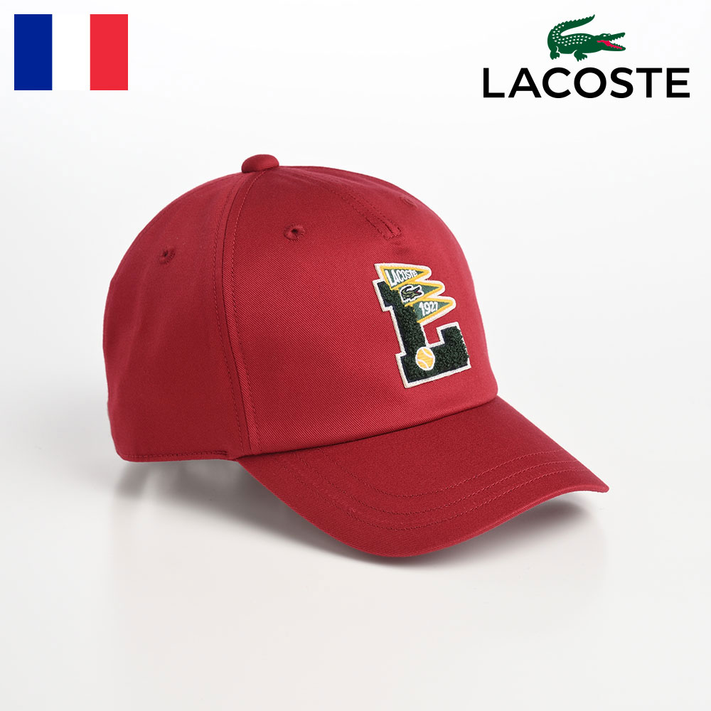 ラコステ LACOSTE ラコステ 帽子 父の日 キャップ 秋 冬 メンズ レディース CAP カジュアル ロゴ サイズ調整 普段使い スポーツ アウトドア 野球帽 ベースボールキャップ ユニセックス 送料無料 L BIG WAPPEN CAP（L ビッグワッペン キャップ） L1205 ワインレッド