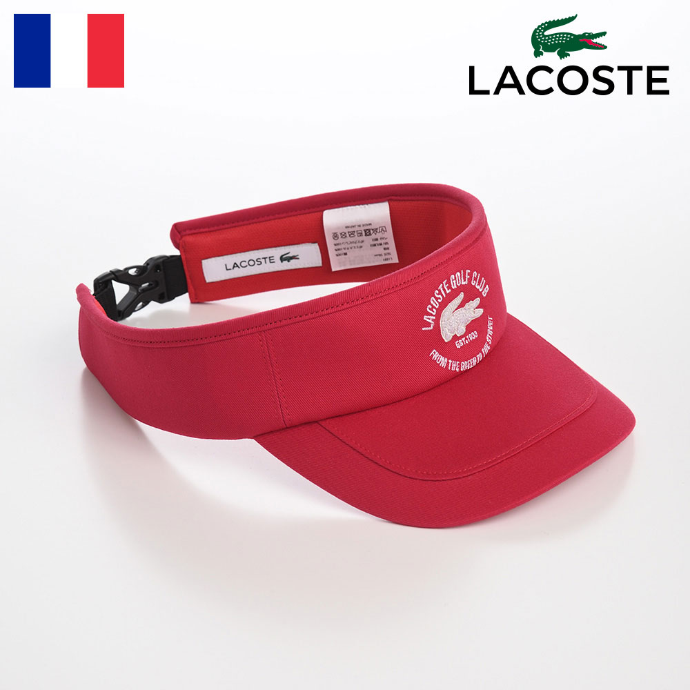 ラコステ LACOSTE ラコステ 帽子 父の日 ロゴキャップ CAP サンバイザー カジュアル シンプル ワニロゴ 普段使い スポーツ ユニセックス フランスブランド LACOSTE GOLF CLUB VISOR（ラコステゴルフクラブバイザー） L1291 レッド