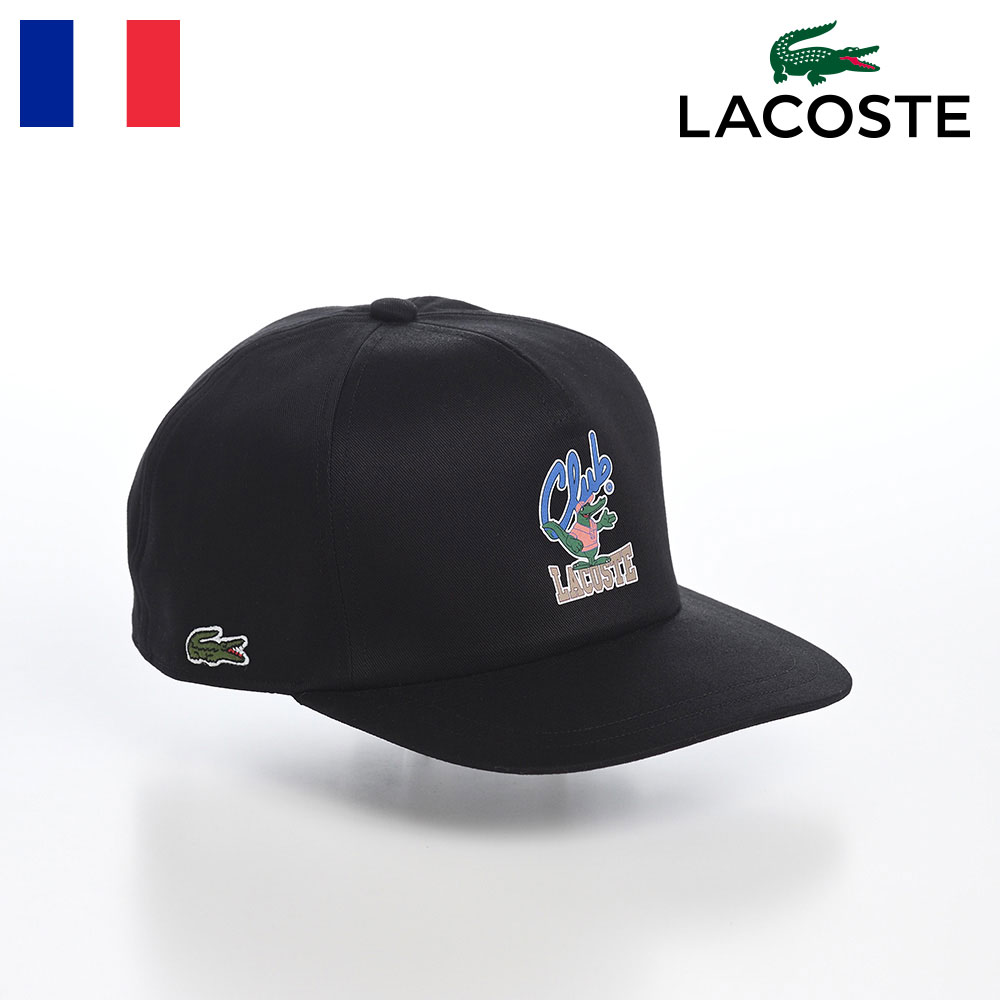 ラコステ LACOSTE ラコステ 帽子 父の日 ロゴキャップ CAP ベースボールキャップ 野球帽 カジュアル シンプル ワニロゴ 普段使い スポーツ ユニセックス フランスブランド ANIMATION FLAT VISOR CAP（アニメーションフラットバイザーキャップ） L1292 ブラック