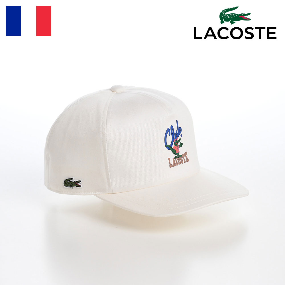 ラコステ LACOSTE ラコステ 帽子 父の日 ロゴキャップ CAP ベースボールキャップ 野球帽 カジュアル シンプル ワニロゴ 普段使い スポーツ ユニセックス フランスブランド ANIMATION FLAT VISOR CAP（アニメーションフラットバイザーキャップ） L1292 ホワイト