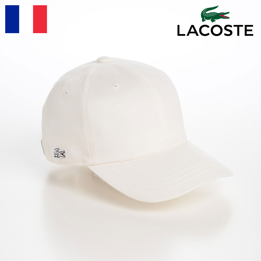 ラコステ LACOSTE ラコステ 帽子 父の日 ロゴキャップ CAP ベースボールキャップ 野球帽 カジュアル シンプル ワニロゴ 普段使い スポーツ ユニセックス フランスブランド ONE TONE SIDE WANI CAP（ワントーンサイドワニキャップ） L1295 ホワイト