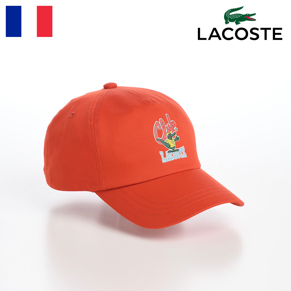 ラコステ LACOSTE ラコステ 帽子 父の日 ロゴキャップ CAP ベースボールキャップ 野球帽 カジュアル シンプル ワニロゴ 普段使い スポーツ ユニセックス フランスブランド ANIMATION 5P CAP（アニメーションファイブパネルキャップ） L7130 オレンジ