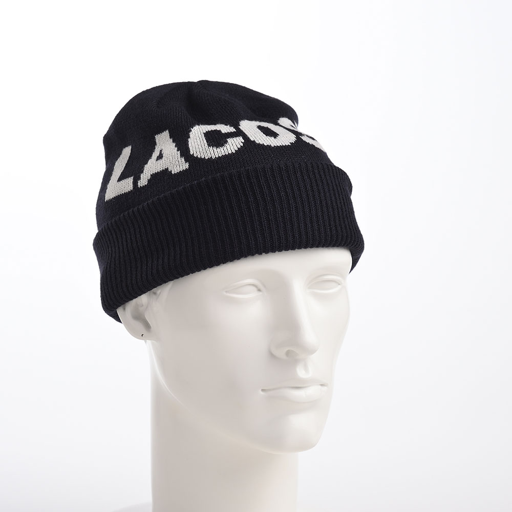 LACOSTE ラコステ ニット帽 ワッチキャップ おしゃれ 文字ロゴ メンズ レディース 秋 冬 ブランド 暖かい カジュアル タウンユース 普段使い ユニセックス 送料無料 あす楽 BIG LOGO KNIT WATCH（ビッグロゴ ニットワッチ） L7076 ネイビー