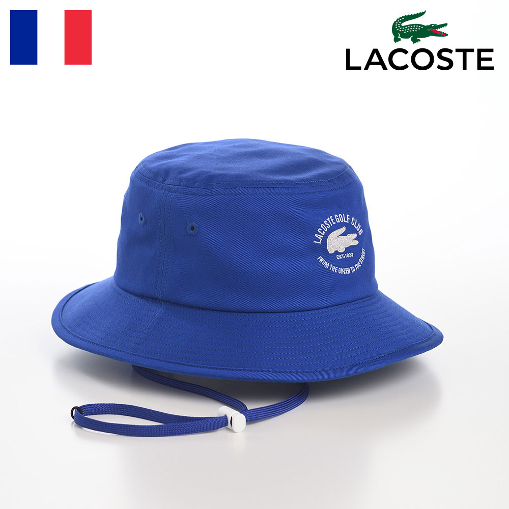 LACOSTE ラコステ バケットハット 帽子 父の日 メンズ レディース 春 夏 秋 冬 サファリハット カジュアル シンプル ロゴ アウトドア タウンユース ユニセックス オールシーズン LACOSTE GOLF CLUB BUCKET HAT（ラコステゴルフクラブバケットハット） L1290 ブルー