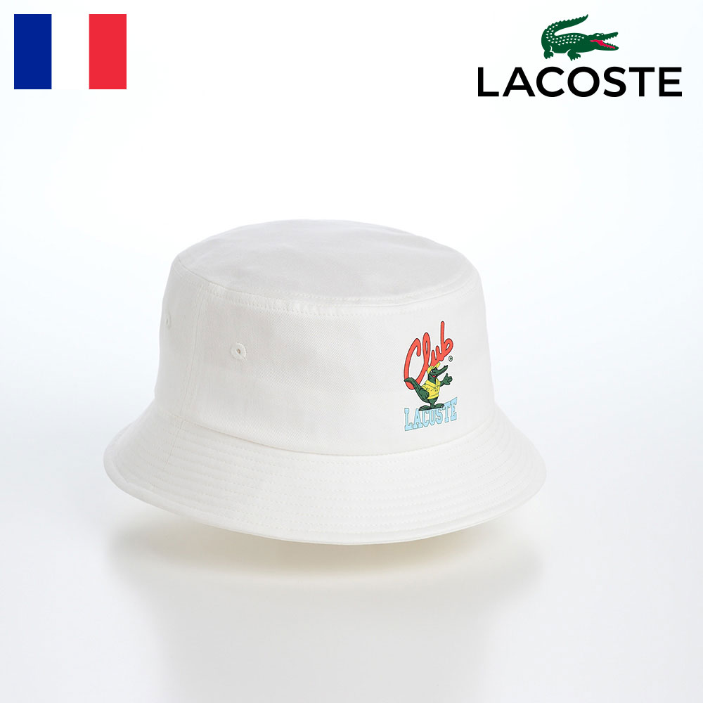 LACOSTE ラコステ バケットハット 帽子 父の日 メンズ レディース 春 夏 秋 冬 サファリハット カジュアル アウトドア ユニセックス オールシーズン ANIMATION LOW BUCKET HAT （アニメーションローバケットハット） L7131 ホワイト