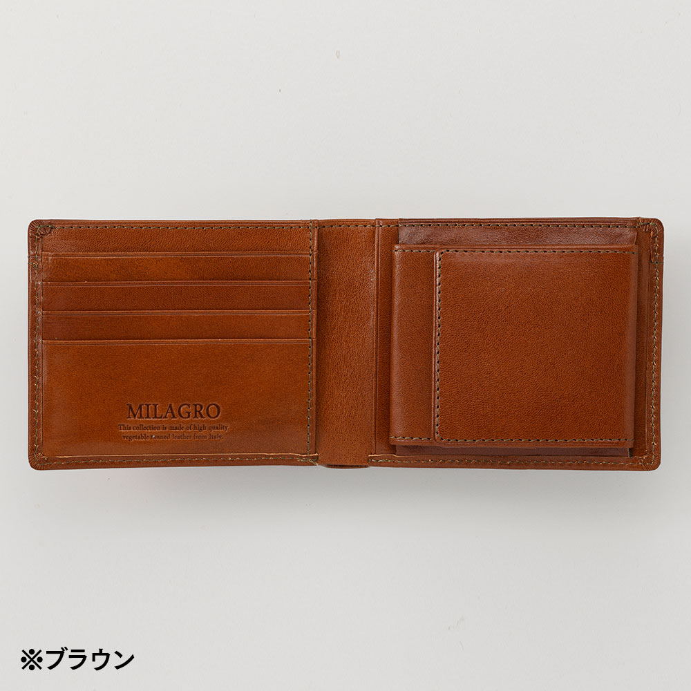 二つ折り財布 ボックス型小銭入れ メンズ レディース 牛革 本革 タンポナートレザ...