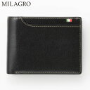 Milagro ミラグロ 二つ折り財布 牛革 21ポケット タンポナートレザー ウォレット CA-S-2108 ブラック