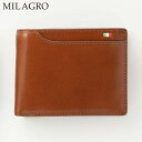 Milagro ミラグロ 二つ折り財布 牛革 21ポケット タンポナートレザー ウォレット CA-S-2108 ブラウン