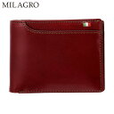 Milagro ミラグロ 二つ折り財布 牛革 21ポケット タンポナートレザー ウォレット CA-S-2108 バーガンディー