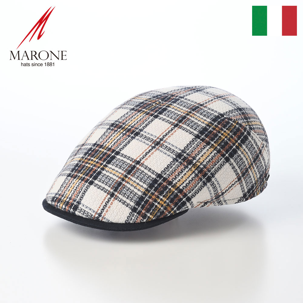 Rakuten - MARONE ハンチング帽 キャップ メンズ 春 夏 帽子 CAP ハンチングベレー 大きいサイズ レディース おしゃれ ギフト イタリアブランド マローネ Milano Quadro（ミラノ クアドロ） CT891 ブラック 父の日ギフト 2026