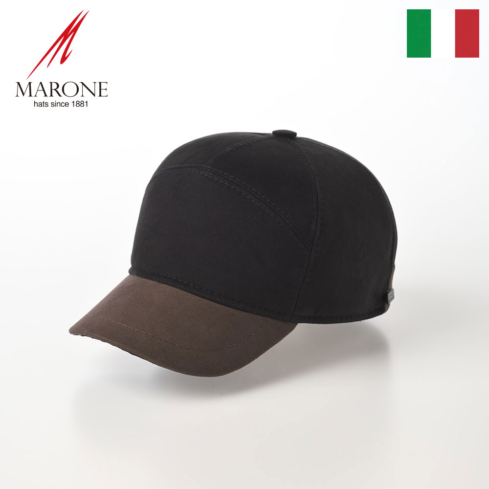 マローネ 帽子 メンズ MARONE キャップ メンズ 秋 冬 帽子 父の日 CAP ベースボールキャップ ローキャップ 野球帽 大きいサイズ 防水 カジュアル 普段使い おしゃれ プレゼント イタリアブランド マローネ Waterproof Baseball（ウォータープルーフ ベースボール） BT1064 ブラック