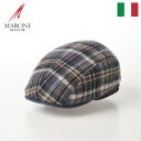 マローネ 帽子 メンズ MARONE ハンチング帽 キャップ メンズ 秋 冬 帽子 CAP ハンチングベレー 鳥打帽 大きいサイズ レディース カジュアル 普段使い おしゃれ 送料無料 ギフト プレゼント イタリアブランド マローネ Zuri Quadri（チューリ クアドゥラ） BT1041 チェック