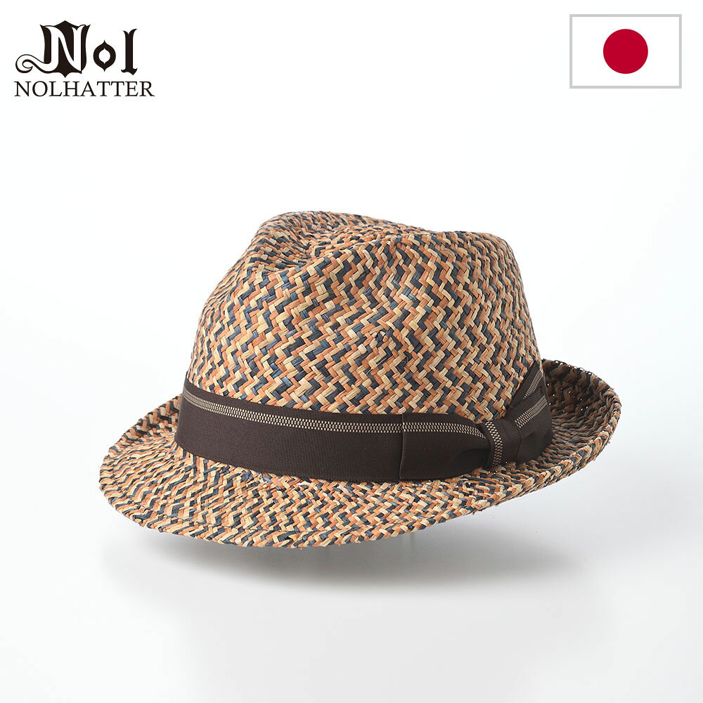■別のカラーはこちらオレンジグリーン仕様 カラー：ネイビー リボンの色：ブラウン ブランド：NOL（ノル）／日本 素材：天然トキヤ草100％ つばの広さ：約4.5～5.5cm 重さ：約90g スベリ絞りアジャスターあり 　　　　※サイズを1～1.5cm小さくできます インドネシア製 パナマハット 着用シーズン：春～夏 ※サイズ調整テープ（長さ30cm）が1個付属します。 ■ サイズの目安 メーカー表記　S:56cm、M:58cm、L:60cm 実寸サイズ：ほぼ表記どおり 「自然と人との調和」をコンセプトに掲げる、インドネシア製の帽子 NOLノルは、日本の帽子専門メーカー・To.PI工房（トピー工房）が立ち上げた帽子ブランドの一つで、そのアイテムは東南アジアの国インドネシアで製造されています。 ブランド名に採用されている「NOL」とは、インドネシア語で数字の「0（ゼロ）」をあらわす言葉です。 NOLノルは、東南アジアならではの豊かな天然素材が活かされ、日本企画ならではの「デザインのよさ」と「かぶり心地のよさ」が合わさった類を見ないブランドとなっています。 NOLノルの帽子は、「自然（自然物）と人との調和」「見て楽しいアートのようなアイテム」をコンセプトに、現地で調達可能な植物繊維などを中心的な素材として、染色、手編み、型入れ、飾りつけまで、ワンストップで製作されています。 全てインドネシア製になりますが、To.PI工房（トピー工房）によるプランニングのもと、高品質な帽子が提供されています。 こだわり素材と斬新デザインに定評がある、To.PI工房がプロデュース NOLノルを企画しているTo.PI工房（トピー工房）は、兵庫県相生市（あいおいし）に拠点を置く、日本の帽子専門メーカーです。 To.PI工房（トピー工房）の創業者であり現代表取締役でもある金川吉宏氏の原点は、祖父の代から生業としてきた帽子屋に見ることができます。 こうした環境下で生まれ育った金川氏は、幼い頃から帽子に慣れ親しみ、製造技術を学んできました。 1994年にTo.PI工房（トピー工房）を創業してからは、想像力の追求・創造力の追求・社会への貢献を理念に、こだわりの素材を用いた斬新な帽子を数多く制作。 また、RETTER（レッター）、NOLノルを代表に、コンセプトごとに帽子専門のオリジナルブランドを設立し、兵庫県・相生から全国に発信しています。