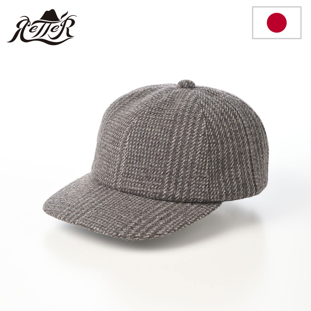 Rakuten - RETTER レッター キャップ メンズ レディース Glen cap（グレン キャップ）REC003 チャコール 帽子 グレンチェック ウール混 あたたかい レザー調ベルト 日本製 秋冬 父の日ギフト2026