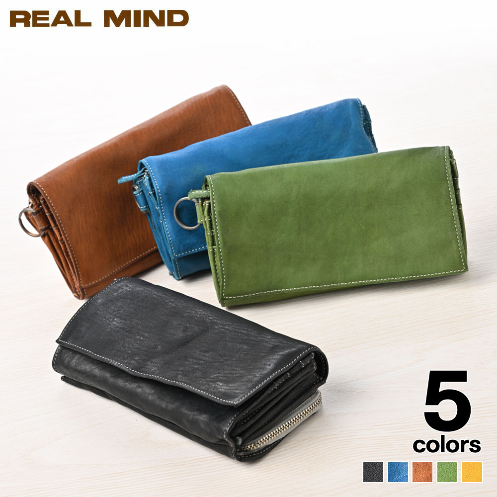 馬革本革長財布メンズREALMIN...