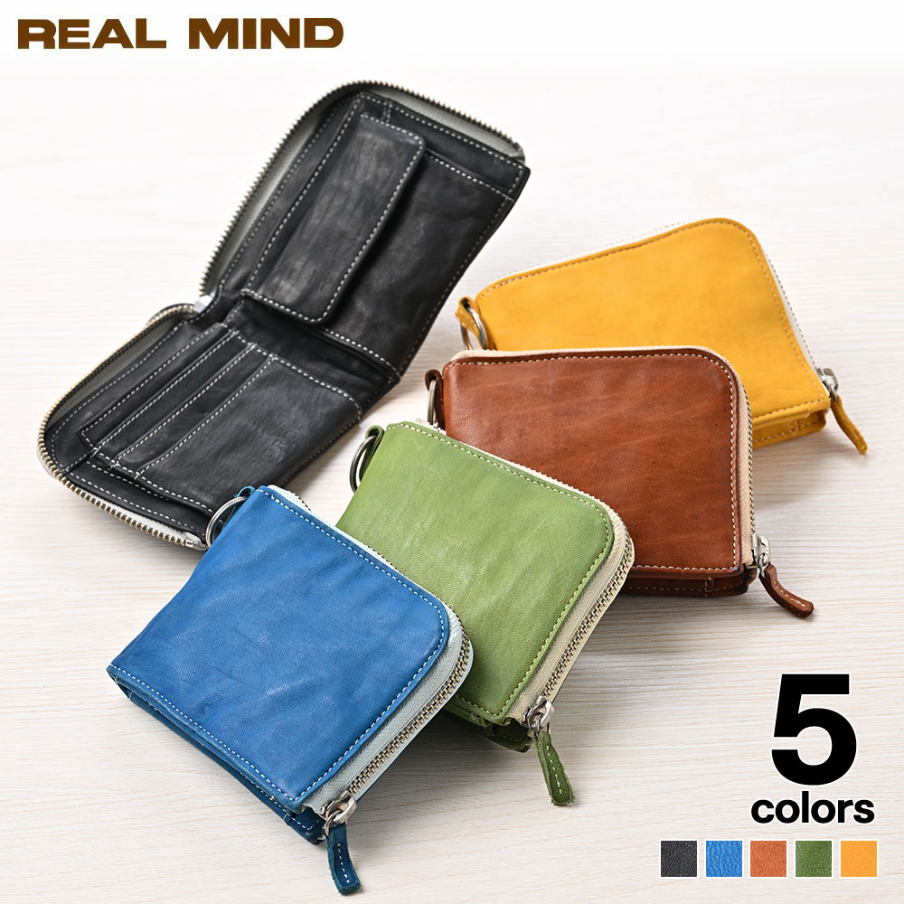 乐天商城 - 馬革 本革 二つ折り財布 メンズ REAL MIND 小銭入れ付き レザー財布 日本製 ヴィンテージ 経年変化 ギフト対応 FORO 馬革 製品染め L字ファスナー折財布 父の日ギフト 2026