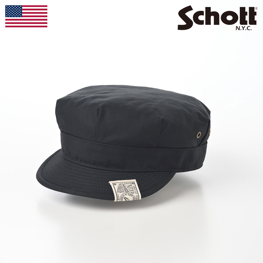 Schott 帽子 父の日 ワークキャップ cap 春 夏 秋 冬 メンズ レディース ユニセックス ファッション小物 アクセサリー おしゃれ ブランド 大きいサイズ アメリカ アメカジ ショット UNION TICKET WORK CAP（ユニオンチケットワークキャップ） SC023 ブラック