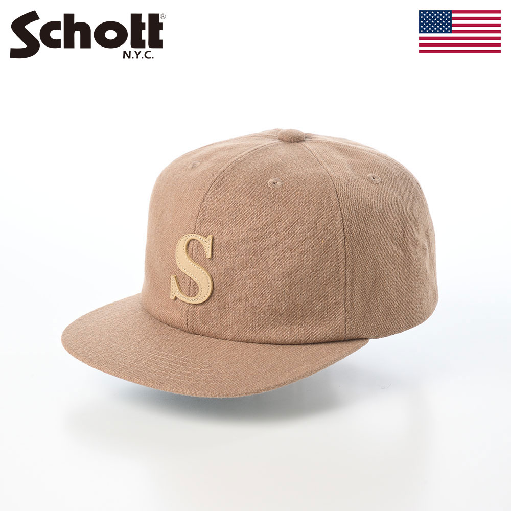 乐天商城 - Schott ショット 帽子 ベースボールキャップ cap 秋 冬 メンズ レディース ユニセックス ファッション小物 おしゃれ ブランド アメリカ アメカジ WOOL WAPPEN 6P CAP（ウールワッペン 6P キャップ） SC138 ベージュ 父の日ギフト 2026