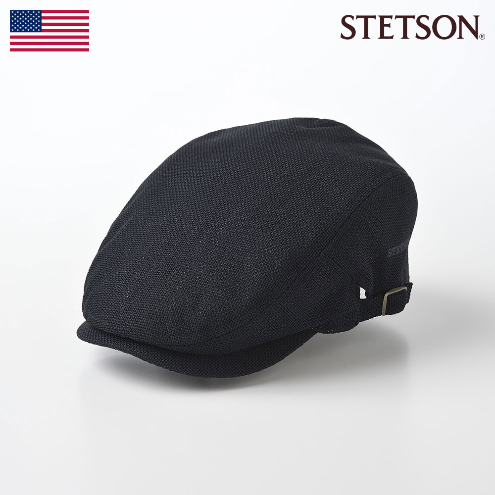 ■別のカラーはこちらベージュオリーブチャコールグレーブラック仕様 カラー：ネイビー ブランド：STETSON（ステットソン）／アメリカ 素材：トリアセテート60％、ポリエステル40％ つばの広さ：約5cm 重さ：約60g サイズ調整箇所：サイド 日本製 ■ サイズの目安 実寸：S:55cm、M:56.5cm、L:58cm、LL:59.5cm、3L:61cm 創業1865年、アメリカン・スピリットの象徴STETSON（ステットソン）。 1865年、ジョン・B・ステットソンによって設立されたSTETSON（ステットソン）は、西洋の開拓精神から生まれ、今や帽子愛好家に限らず、誰もが知るアメリカのアイコンに成長しました。 STETSON（ステットソン）は、アメリカの伝統に深く根ざした、上質な帽子を作り続けています。年を重ねるにつれ良さが引き立つ製品を評価する文化こそ、STETSON（ステットソン）の信条です。STETSON（ステットソン）は、150年以上前のジョン・B・ステットソンが用いた技術を使って、今も帽子を手づくりしています。そしてこのアプローチこそ、ハリウッドスターをはじめ、多くの顧客に支持される鍵となっています。 ステットソン・ジャパンもまたこの精神を引き継ぎ、本国ステットソンのライセンス提供を受け、日本人の頭にフィットする日本製のハンチング、布帛ハットを世に送り出しています。ステットソン・ジャパンの帽子は、そのかぶり心地の良さ、使う側の視点に立ったデザイン性から、本国ステットソンにも高く評価されています。