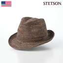 STETSON(ステットソン) ラフィアハット ストローハット 麦わら帽子 メンズ 春夏 中折れ フェドラ アメリカブランド ブラウン アジャスター付 マニッシュラフィア SE507 送料無料 あす楽