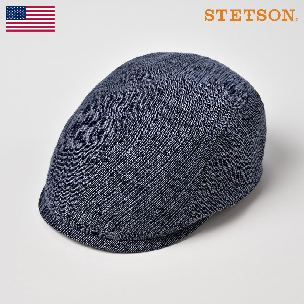 楽天メンズハット・帽子専門店 時谷堂STETSON ハンチング メンズ 春夏 ハンチング帽子 大きいサイズ メッシュ素材 サイズ調整 キャップ Cap レディース カジュアル オールシーズンかぶれる アメリカブランド 送料無料 あす楽 プレゼント ギフト ステットソン カラミハンチングSE531 ネイビー