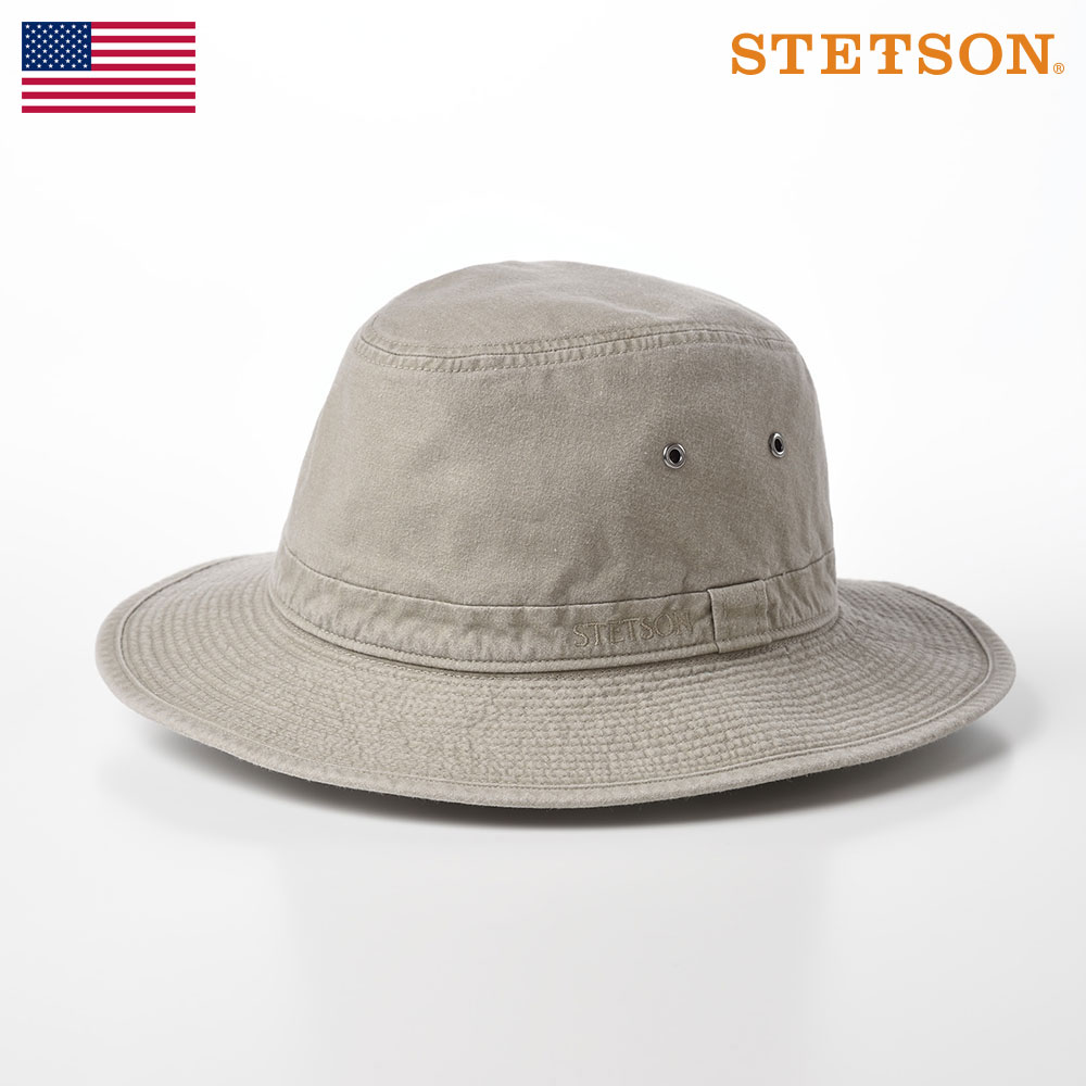 ステットソン 帽子 メンズ STETSON サファリハット 帽子 父の日 メンズ 春 夏 カジュアル アウトドア キャンプ 登山 サイズ調整 紳士帽 アメリカブランド 送料無料 ギフト ステットソン COTTON OVERDYE WASHED LONG HAT（コットンオーバーダイウォッシュドロングハット）SE580 オリーブ