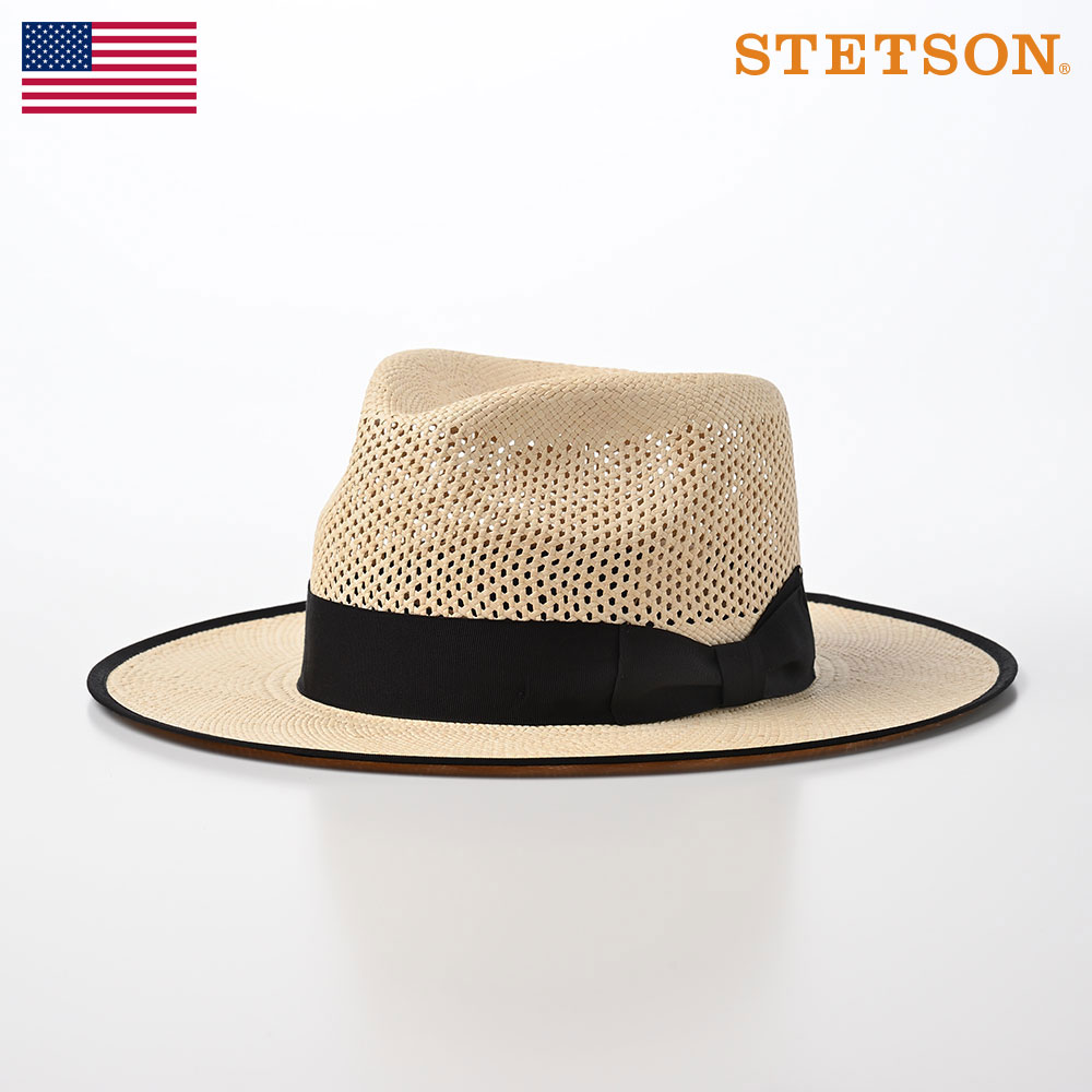 STETSON パナマ帽子 パナマハット メンズ 中折れハット 春 夏 透かし編み 涼しい つば広 サイズ調整 アメリカブランド 送料無料 あす楽 ギフト プレゼント エクアドル製 ステットソン FLAT LACE PANAMA（フラット レースパナマ）SE584 ナチュラル