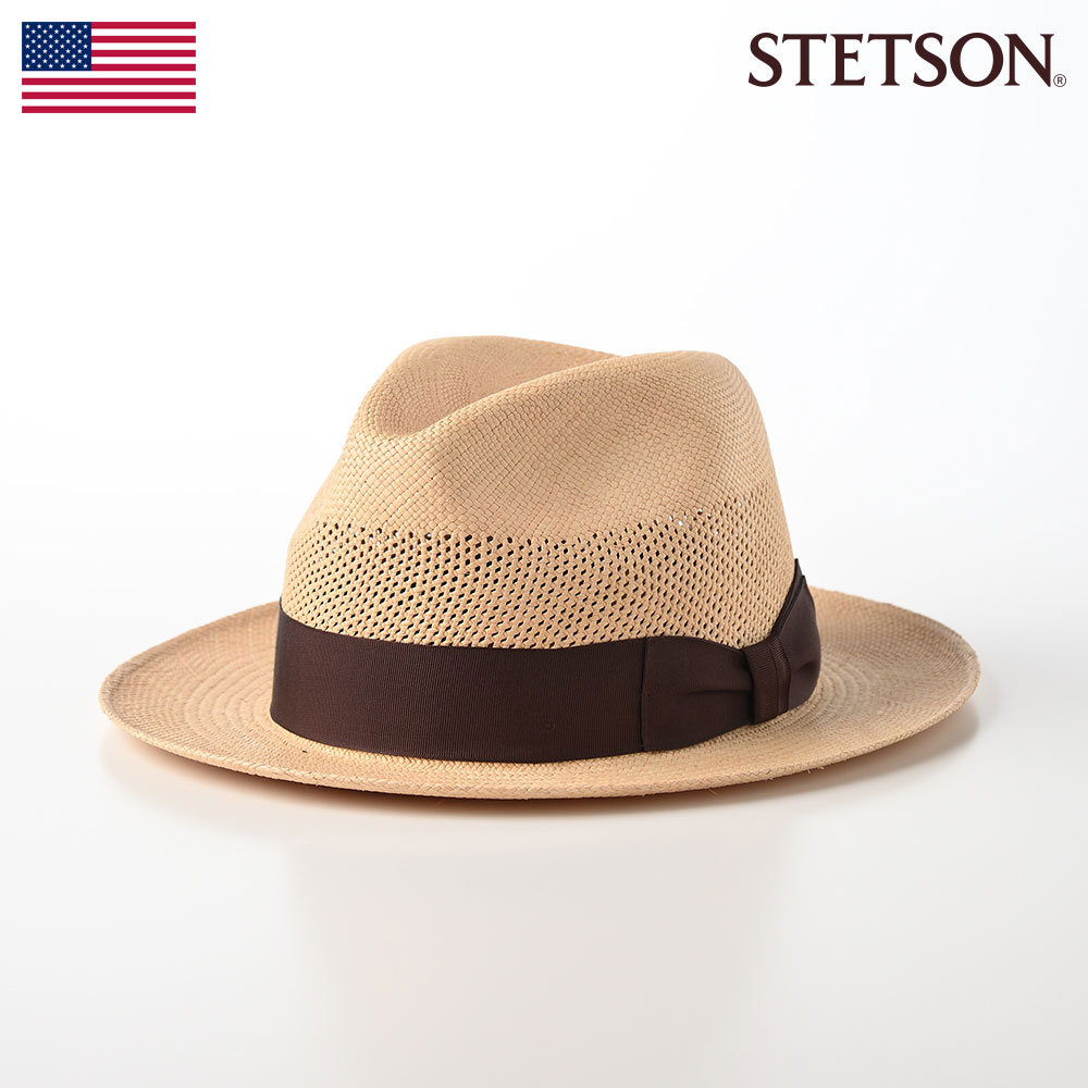 ステットソン 帽子 メンズ STETSON パナマハット パナマ帽 中折れハット メンズ 帽子 父の日 本パナマ 春 夏 透かし編み 涼しい サイズ調整可 カジュアル フォーマル おしゃれ アメリカブランド ステットソン VEN BASIC PANAMA（ベン ベーシックパナマ）SE586 ベージュ