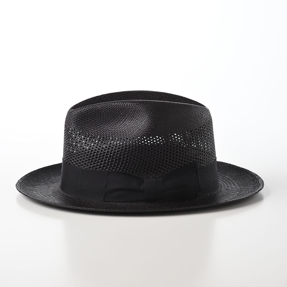 STETSON パナマハット パナマ帽 中折れハット メンズ 帽子 本パナマ 春 夏 透かし編み 涼しい サイズ調整可 カジュアル フォーマル おしゃれ アメリカブランド ステットソン VEN BASIC PANAMA(ベン ベーシックパナマ)SE586 ブラック 熱中症 暑さ対策