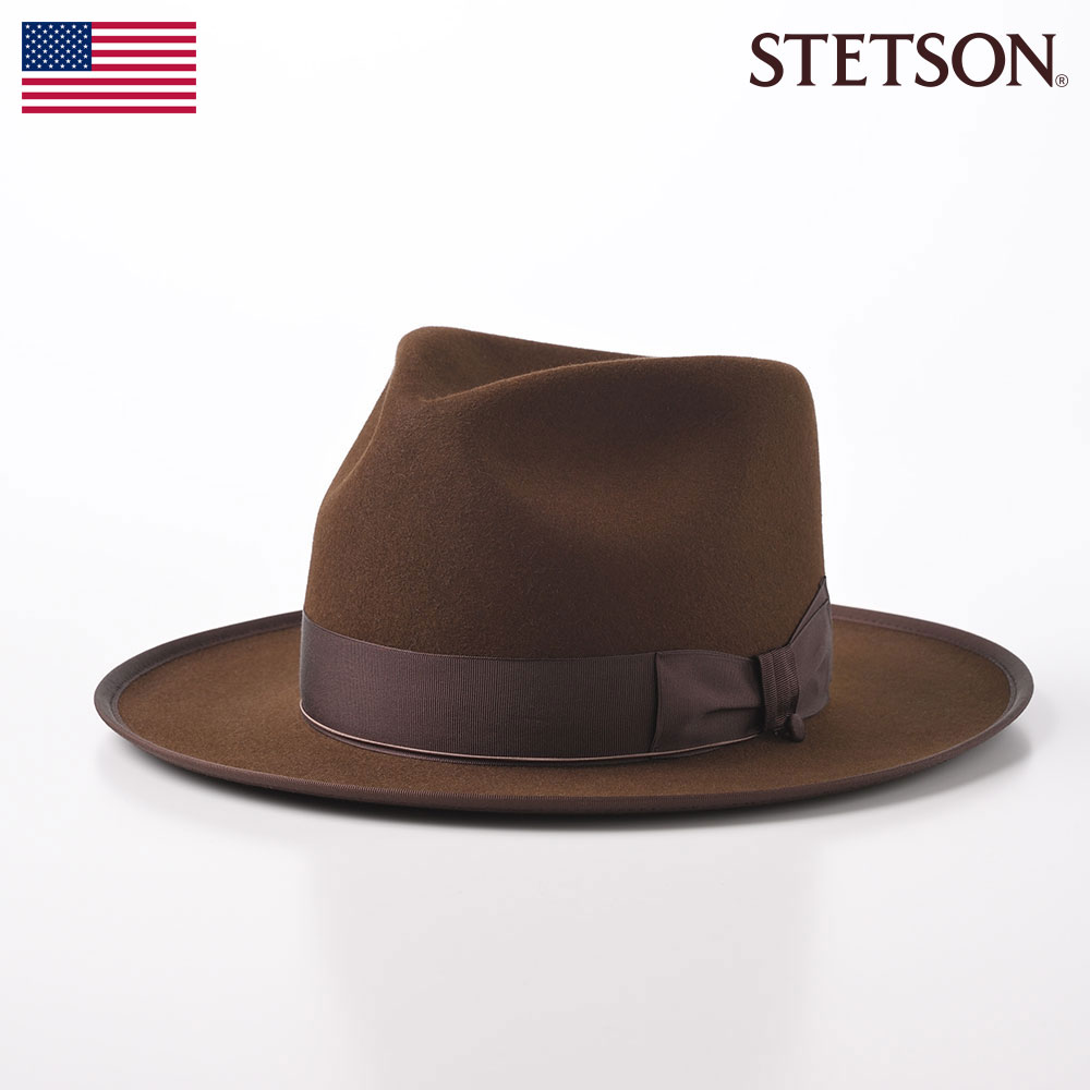 STETSON ステットソン 中折れハット ラビットフェルト 帽子 父の日 フェルトハット フェドラ メンズ レディース 紳士帽 秋 冬 大きいサイズ フォーマル カジュアル おしゃれ シンプル 普段使い あす楽 アメリカ ブランド CLN（クローン）SE629 ブラウン