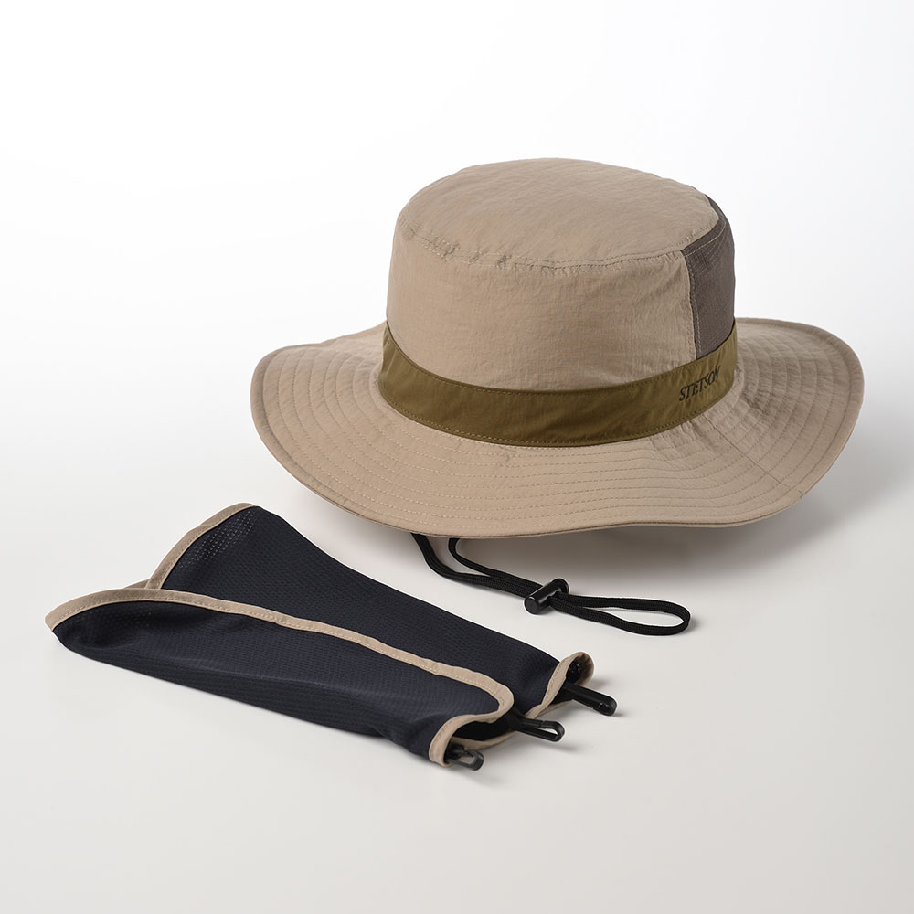 STETSON サファリハット 帽子 日除け あご紐付き メンズ レディース 春 夏 秋 冬 紫外線 UV 熱中症対策 シンプル おしゃれ 外仕事 アウトドア あす楽 アメリカ ブランド ステットソン SUNSHADE SAFARI（サンシェード サファリ）SE647 ベージュ プレゼント