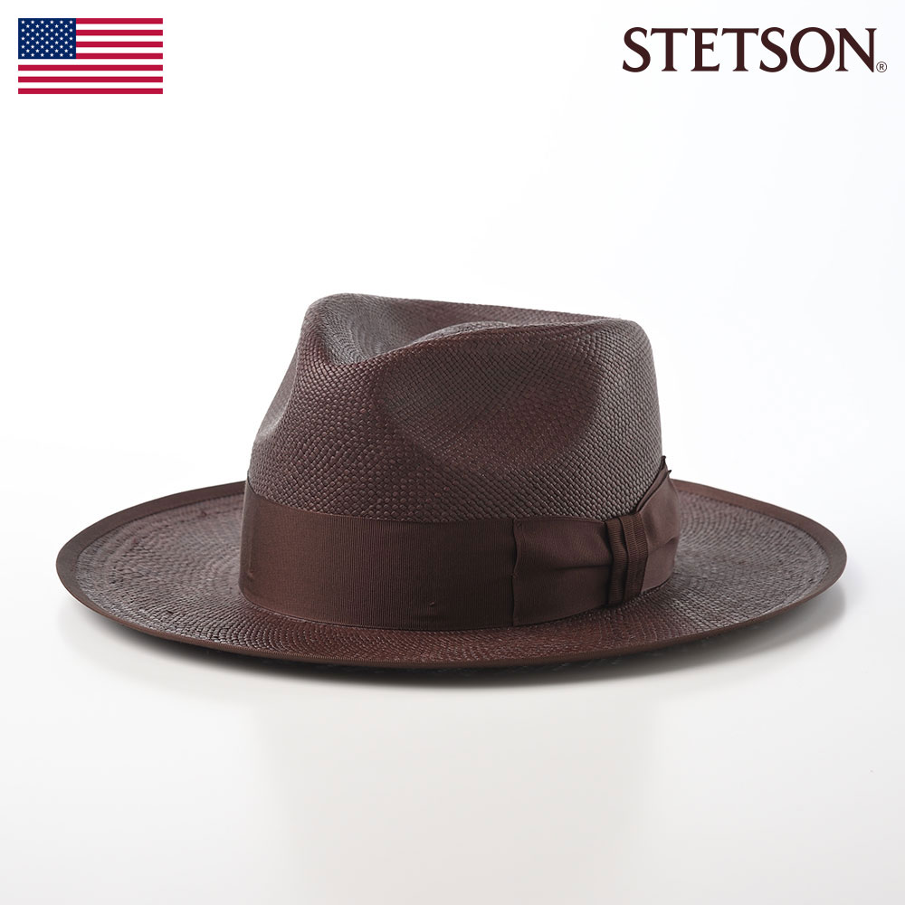 STETSON ステットソン パナマ帽 パナマハット 帽子 中折れハット メンズ レディース 本パナマ 春 夏 つば広 フラットブリム アジャスター付 エクアドル製 カジュアル フォーマル おしゃれ シンプル パイピング あす楽 送料無料 FLAT WHIPPET VINTAGE PANAMA SE656 ブラウン