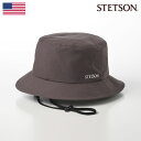 STETSON 帽子 バケットハット サファリハット 春 夏 メンズ レディース カジュアル おしゃれ ブランド アウトドア UV 熱中症対策 ファッション小物 ステットソン COOL DOTS HAT（クールドッツハット）SE712 ブラウン