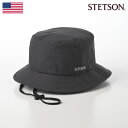STETSON 帽子 バケットハット サファリハット 春 夏 メンズ レディース カジュアル おしゃれ ブランド アウトドア UV 熱中症対策 ファッション小物 ステットソン COOL DOTS HAT（クールドッツハット）SE712 チャコール