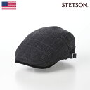 STETSON ハンチング帽 帽子 キャップ CAP 鳥打帽 メンズ レディース 秋 冬 大きいサイズ カジュアル おしゃれ 普段使い ファッション小物 アメリカ ブランド ステットソン DORMEUIL WOODLAND HUNTING（ドーメル ウッドランド ハンチング）SE742 ブラック