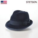 STETSON 帽子 中折れハット メンズ レディース 春 夏 ブランド 大きいサイズ シンプル カジュアル おしゃれ ファッション小物 アメリカ ステットソン SILK THERMO PIPING HAT(シルクサーモ パイピング ハット) SE761 ネイビー 熱中症 暑さ対策