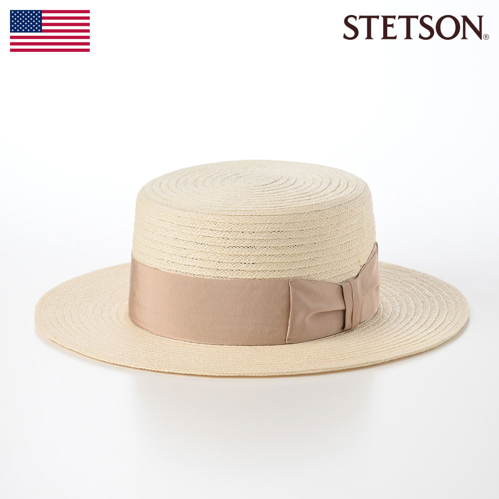 STETSON 帽子 父の日 カンカン帽 ストローハット メンズ レディース 春 夏 麦わら帽 ブランド 大きいサイズ シンプル カジュアル おしゃれ ファッション小物 アメリカ ステットソン JUTE BRAID KANKAN HAT（ジュートブレード カンカンハット） SE771 オフホワイト