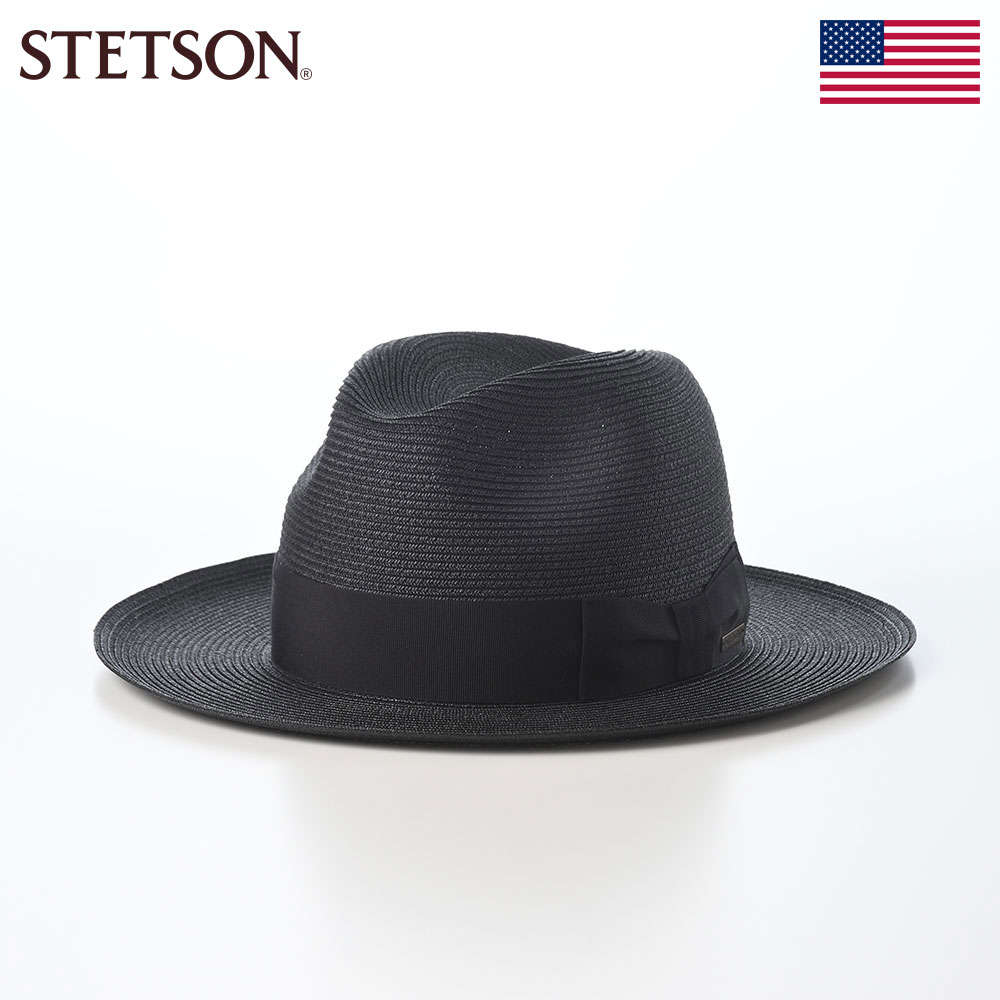 乐天商城 - STETSON 帽子 ブレードハット メンズ レディース 春 夏 ブランド シンプル カジュアル ファッション小物 アメリカ ステットソン PAPER BRAID HAT（ペーパーブレード ハット） SE855 ブラック 父の日ギフト 2026