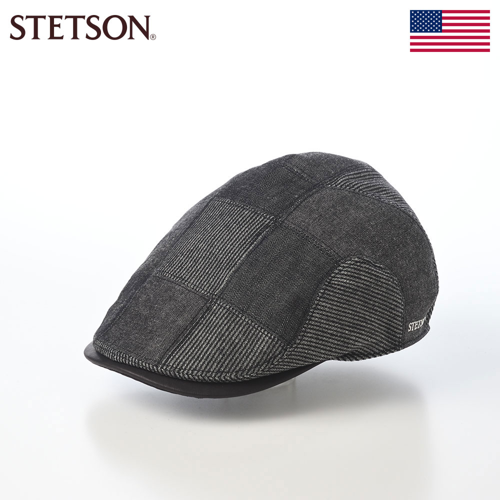 乐天商城 - STETSON ステットソン ハンチング帽 キャップ 帽子 ブランド メンズ 春 夏 ハンチングベレー 鳥打帽 カジュアル おしゃれ シンプル 普段使い レディース アメリカ WASHED DENIM PATCHWORK HUNTING（ウォッシュドデニム パッチワーク ハンチング） SE870 ブラック