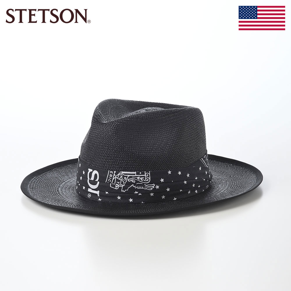 STETSON 帽子 パナマハット メンズ レディース 春 夏 ブランド 大きいサイズ シンプル カジュアル ファッション小物 アメリカ ステットソン HERITAGE BANDANA PANAMA（ヘリテージ バンダナ パナマ） SE872 ブラック