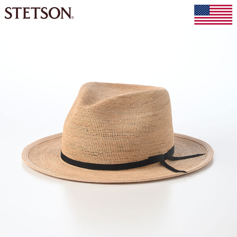 Rakuten - STETSON 帽子 ラフィアハット メンズ レディース 春 夏 ブランド シンプル カジュアル ファッション小物 アメリカ ステットソン FINE AIR CROCHET RAFFIA（ファイン エア クロシェ ラフィア） SE895 ナチュラル
