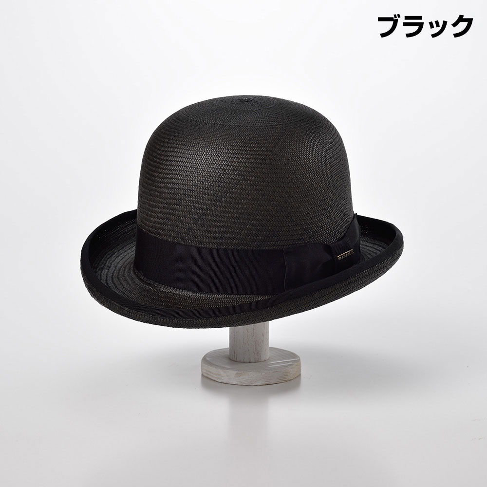 STETSON(ステットソン) パナマハット ボーラーハット メンズ レディース 春夏 革スベリ パナマ帽子 紳士帽 クラシック ネイビー ナチュラル ブラック 送料無料 [ポアロパナマG6 SH461] あす楽