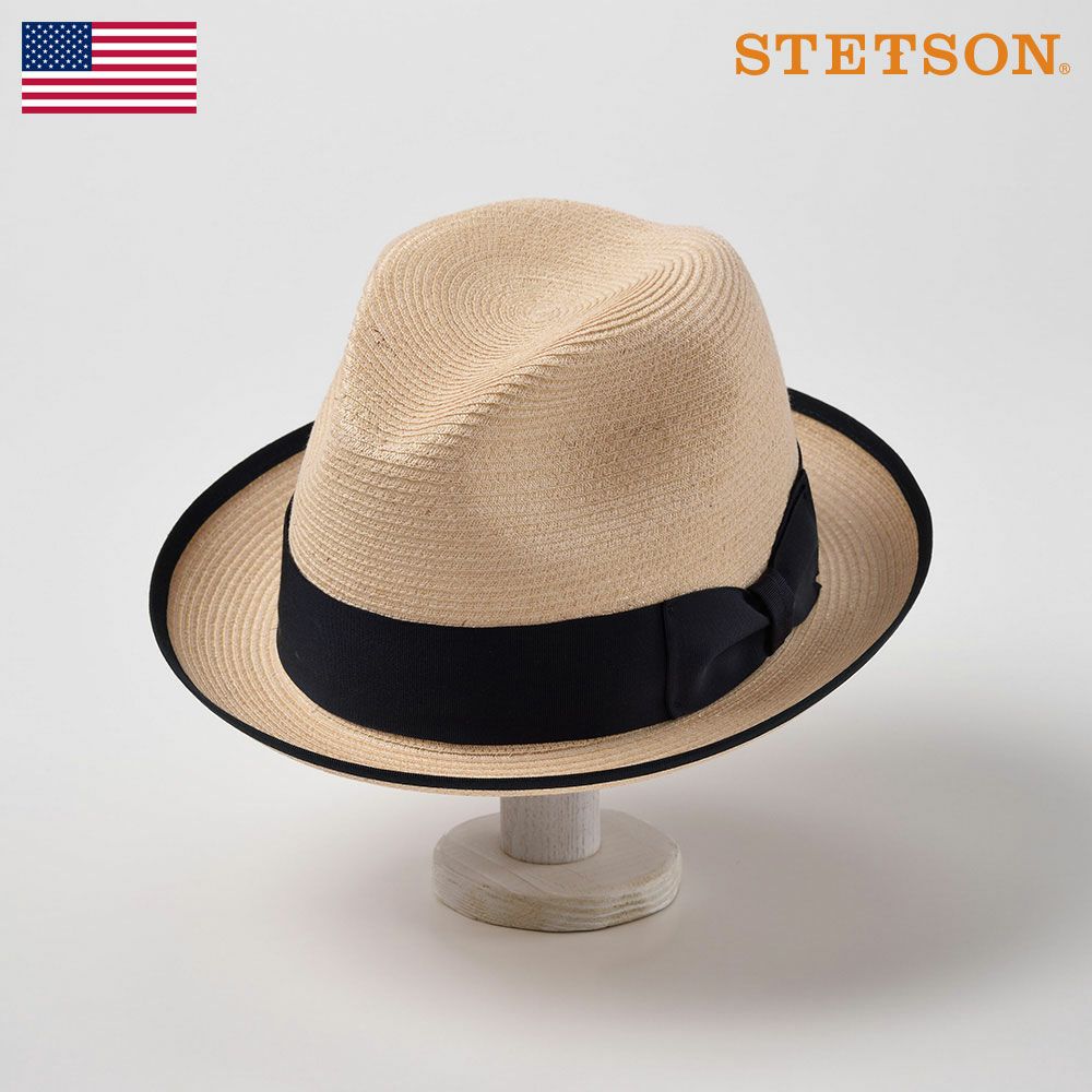 ヘンプ 帽子（メンズ） STETSON ステットソン ストローハット メンズ レディース ブレードハット 中折れハット ハット 帽子 父の日 紳士 大きいサイズ 春夏 ナチュラル 58 59 60 61 [バイスロイST145] 送料無料 あす楽