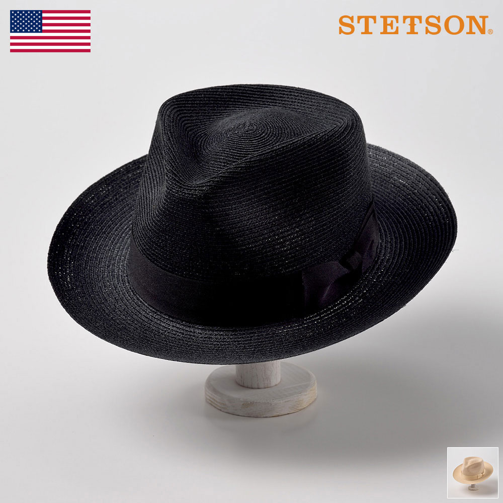 ヘンプ 帽子（メンズ） STETSON ステットソン ストローハット メンズ レディース ブレードハット 中折れハット ハット 帽子紳士 大きいサイズ 春夏 ブラック ナチュラル M L XL [ルッカST167] 送料無料 あす楽