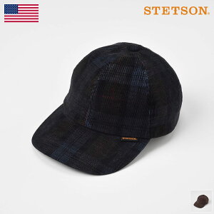 STETSON ステットソン キャップ メンズ レディース コーデュロイキャップ 野球帽 カジュアル 帽子 紳士 大きいサイズ 秋冬 フリーサイズ ネイビー ブラウン [チェックコーデュロイキャップ SE491] メンズ帽子 送料無料 あす楽