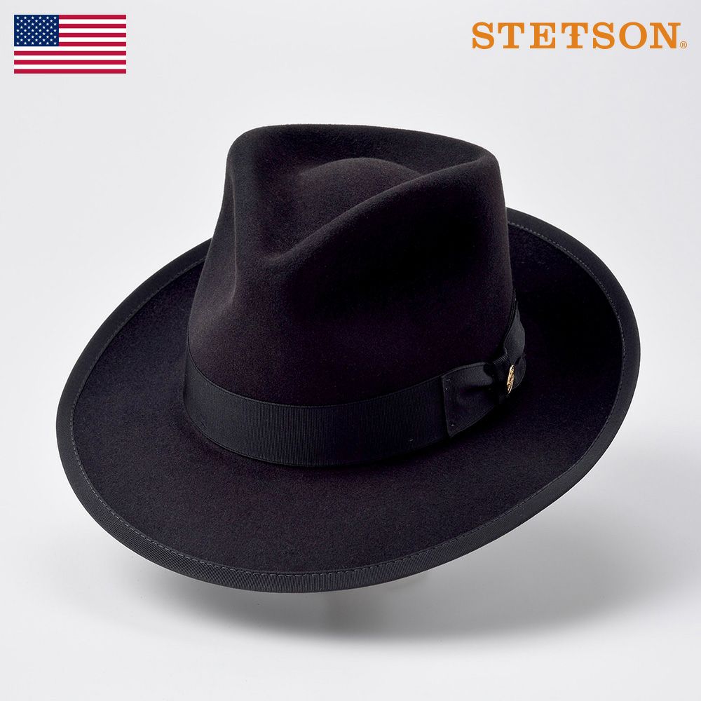 ステットソン STETSON ラビット ウール フェルトハット メンズ レディース 中折れハット 帽子 父の日 紳士 秋冬 ブラック ビンテージウィペットミックスST165 送料無料 あす楽