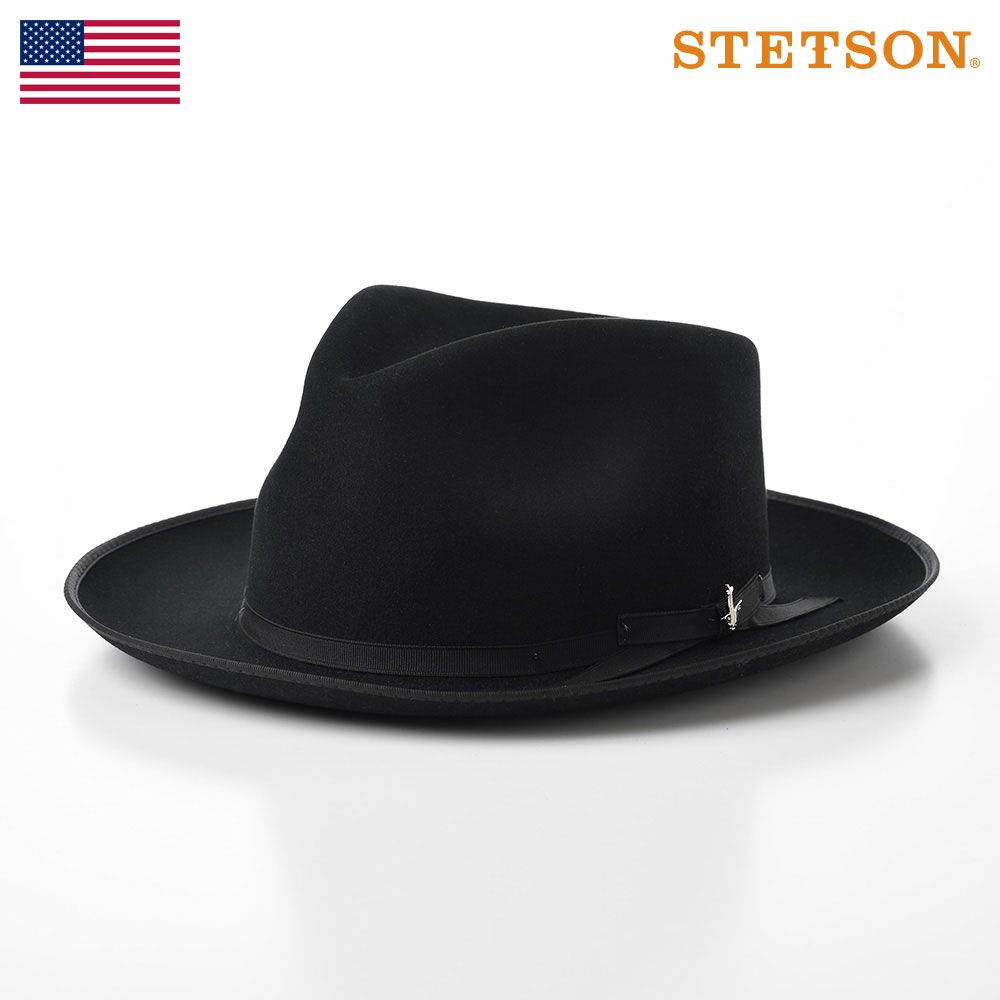 STETSON ステットソン 帽子 父の日 紳士帽 ラビットファーフェルトハット メンズ レディース 中折れハット フェドラ フェルト帽 秋冬 ブラック 送料無料 あす楽 ストラトライナー ST970