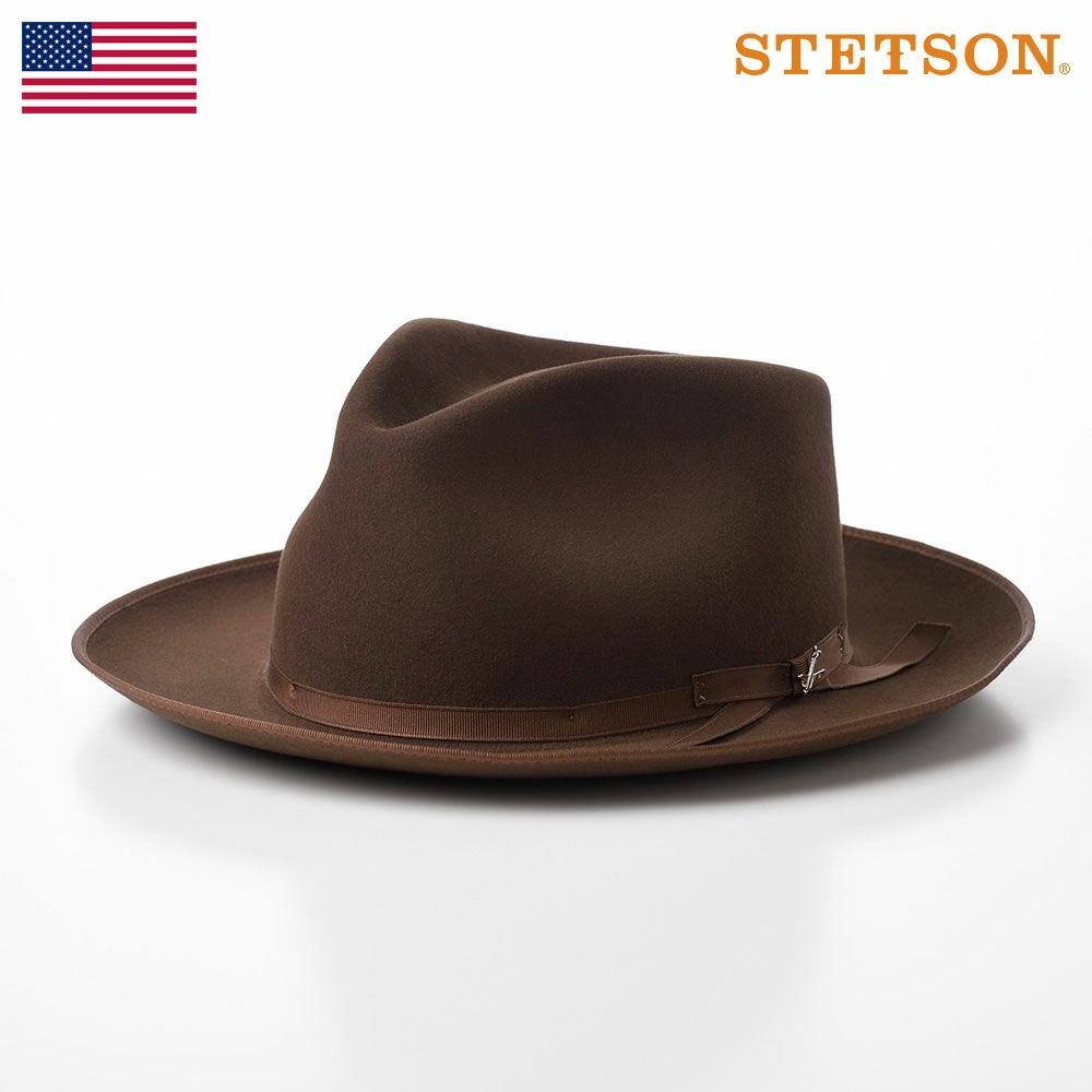 STETSON ステットソン 帽子 父の日 紳士帽 ラビットファーフェルトハット メンズ レディース 中折れハット フェドラ フェルト帽 秋冬 キャメル 送料無料 あす楽 ストラトライナー ST970