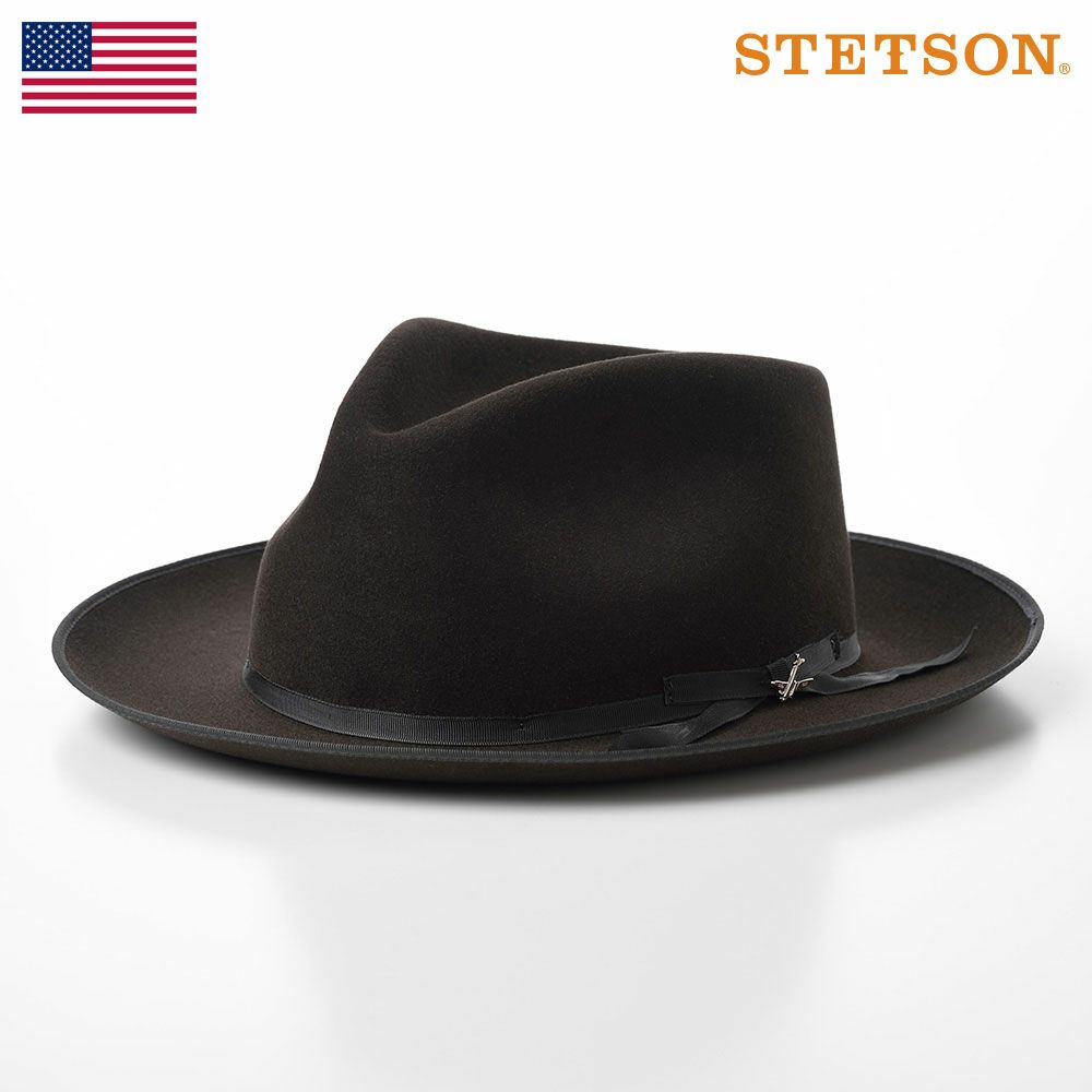 STETSON ステットソン 帽子 父の日 紳士帽 ラビットファーフェルトハット メンズ レディース 中折れハット フェドラ フェルト帽 秋冬 グラファイト 送料無料 あす楽 ストラトライナー ST970